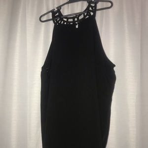 Black tank top with neck detail